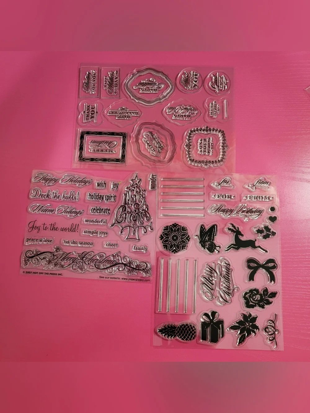 Clear Unmounted Stamp Bundle.  Christmas Theme.  Set Of 3. (0736)